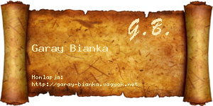 Garay Bianka névjegykártya